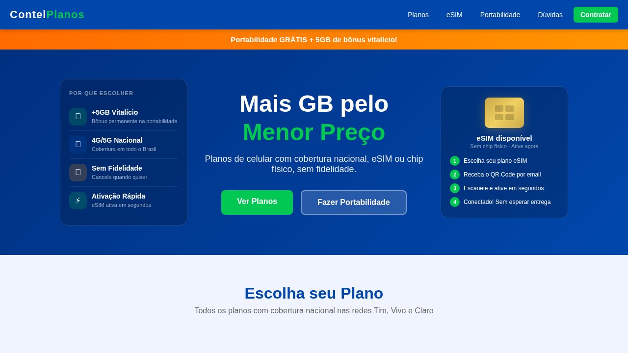 Site de Contel Planos